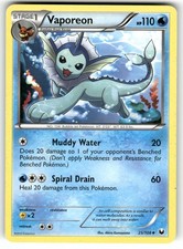 Vaporeon 25/108 Uncommon Dark Explorers Pokemon Heavily Played