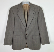 Vintage Polo University Club Ralph Lauren Blazer Mens 40R Brown Plaid Wool