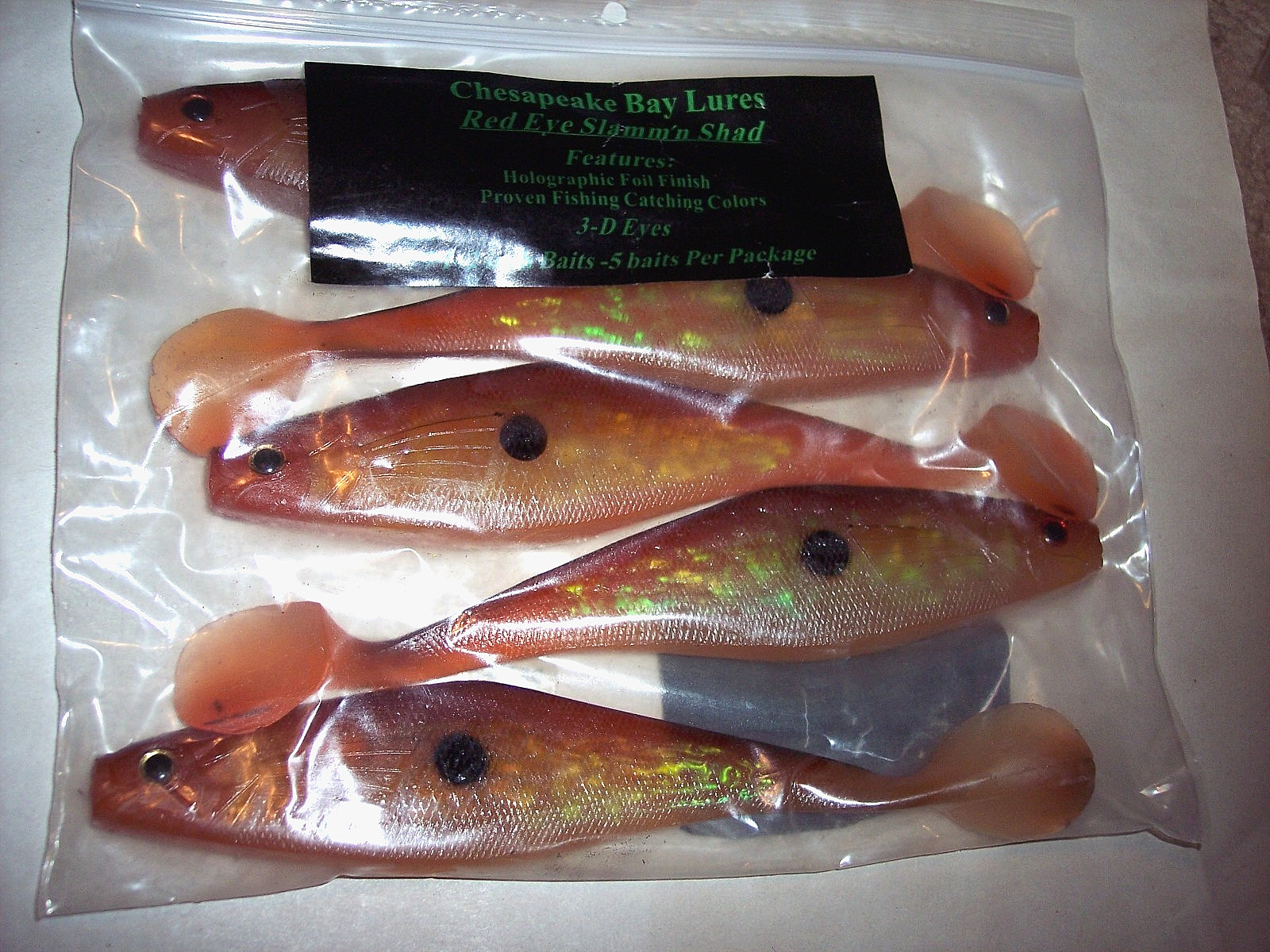 Chesapeake Bay Lure Red Eye Shad 7" Baitfish Umbrella Rig Striper Muskie Pike . - Image 3