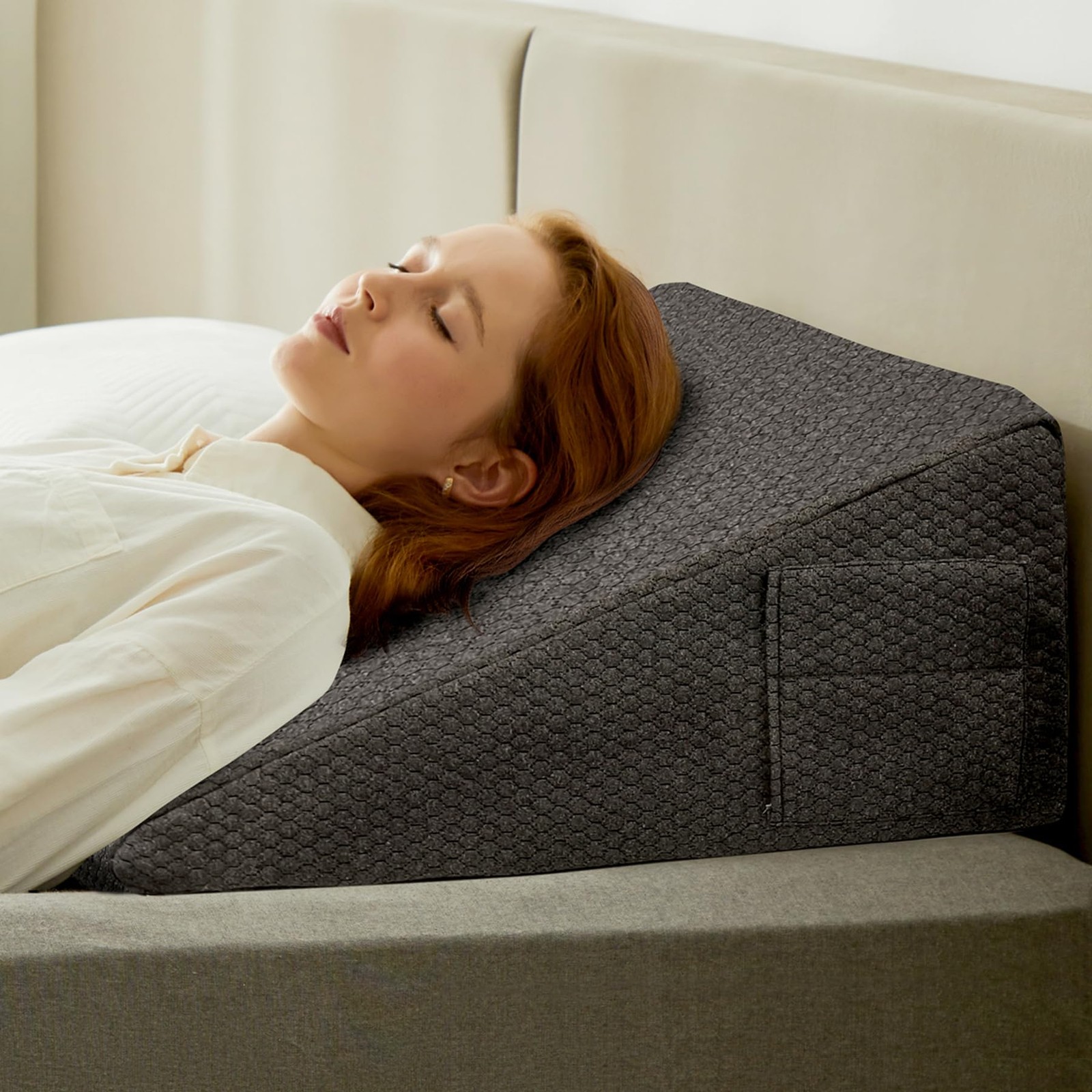 12-Inch Wedge Pillow for Sleeping with Elevated Support and Breathable Design