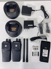 2 Motorola PR400 VHF Radios 16 Channel 146-174 MHz New Batteries H621