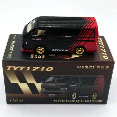 Masdi 1:64 2010 Black Advan Hiace Van MPV Sports Model Diecast Metal Car