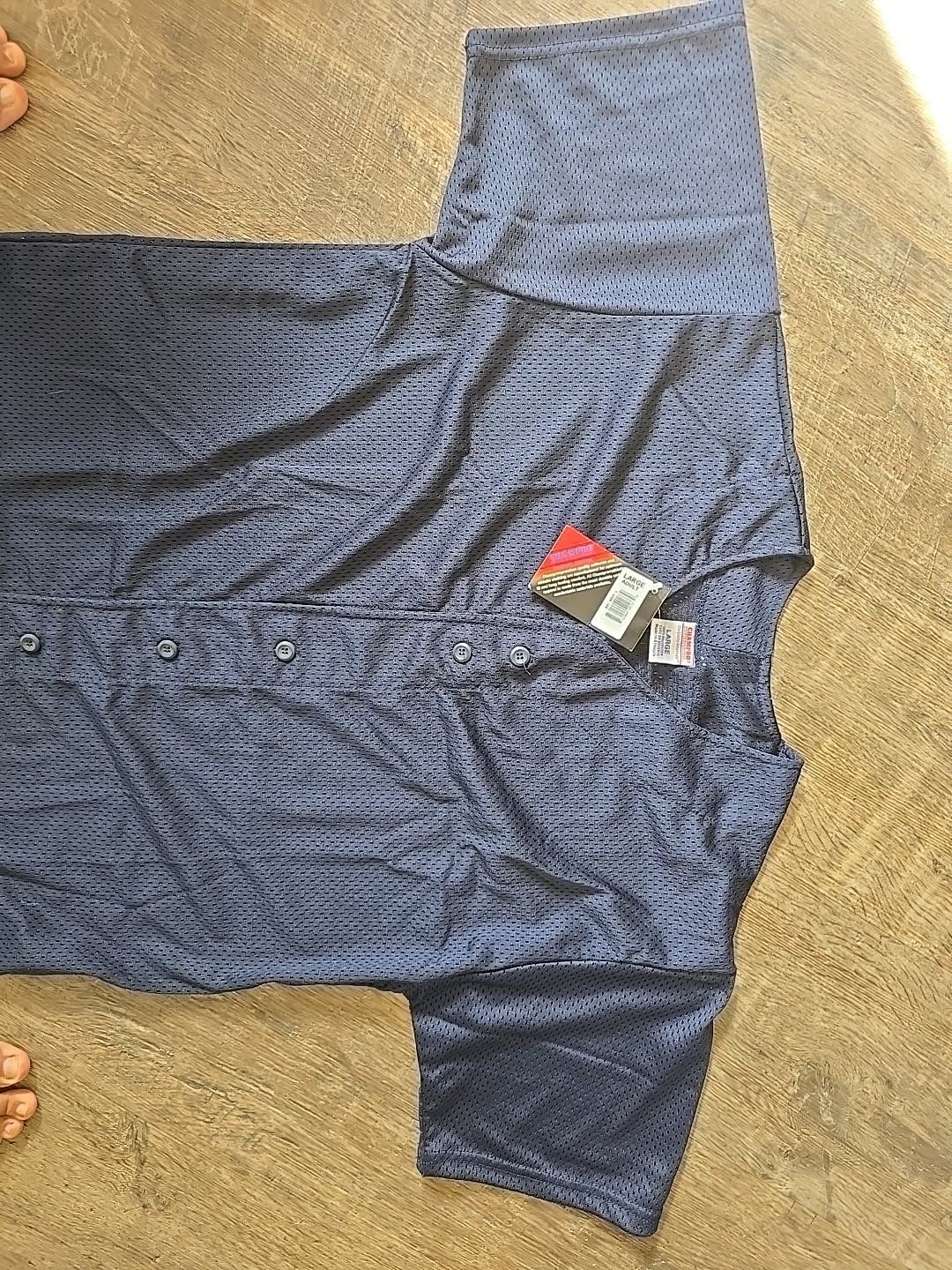 Vintaged Wilson Champro Sports Baseball Button Down Mesh Navy Jersey Sz L Nwy