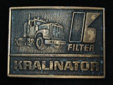 RC09170 VINTAGE 1970s  FILTER KRALINATOR  TRUCK PARTS BELT BUCKLE