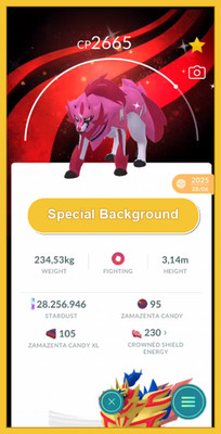   Shiny Zamazenta Special Background   Instant Deliver    Pokemon Trade Go  