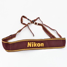 Nikon vintage red embroidered logo nylon strap Used