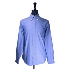 Brooks Brothers Mens 16 35 Blue Dress Shirt Regent Fit Non Iron Stretch Cotton