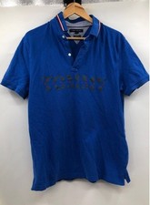 Tommy Hilfiger Blue 100 Cotton Custom Fit Graphic Embroidered Polo Shirt - L