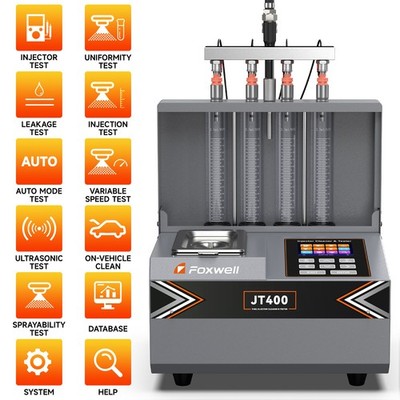 FOXWELL FSI GDI EFI Fuel Injector Cleaner Tester Ultrasonic 4 Cylinder Machine