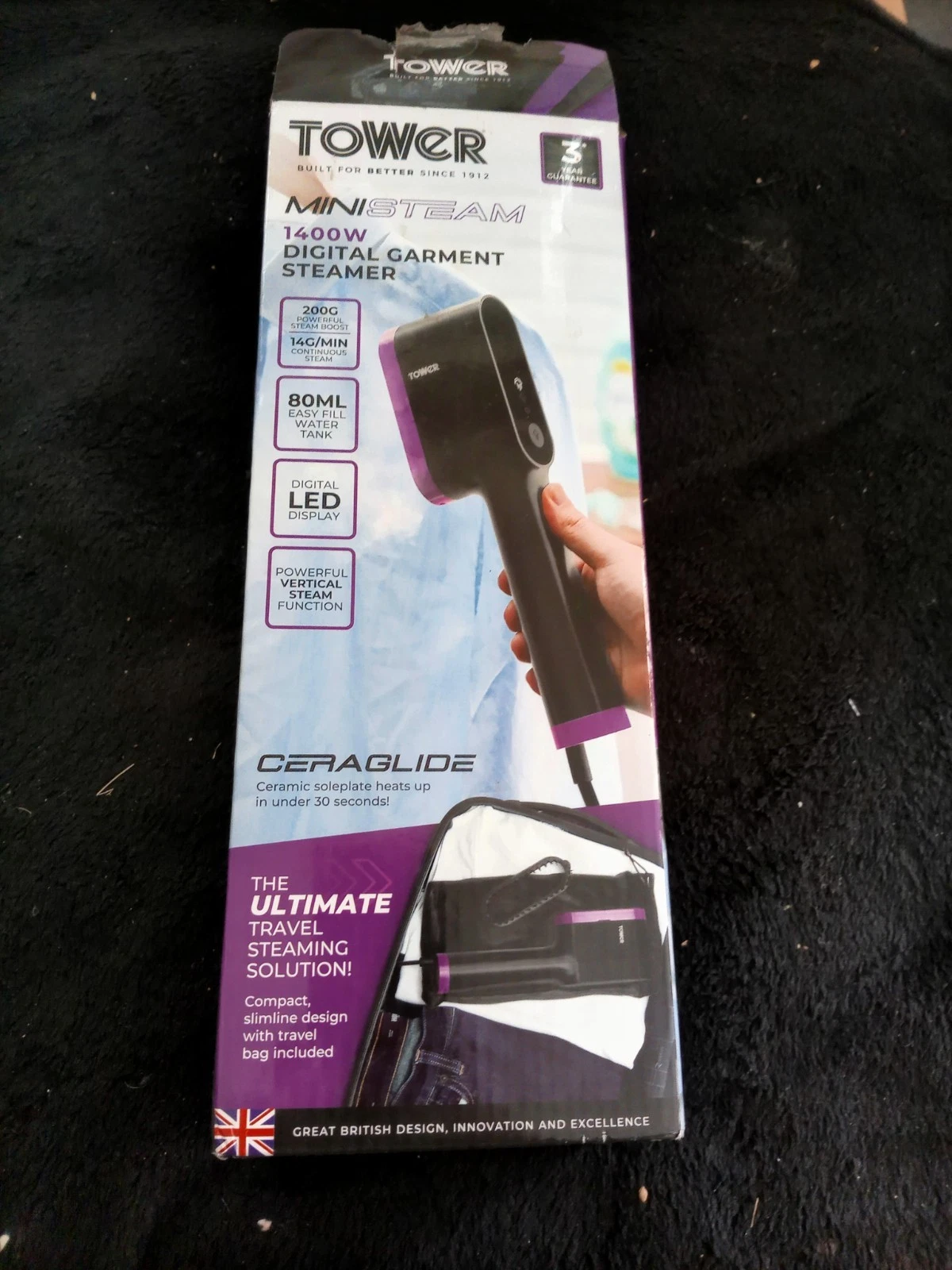 tower mini 1400w digital Garment steamer for Clothes Travel Size
