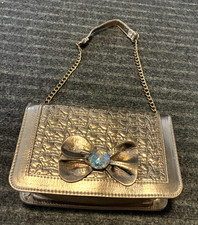 Disney Princess Crown Bow Gold Purse EXCELLENT CONDITION