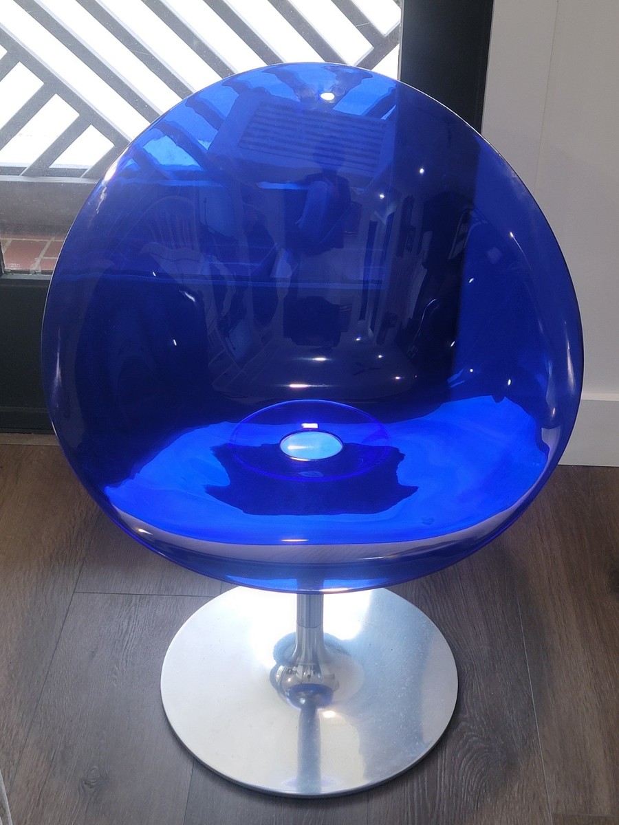 Kartell Eros Blue Chair Design Philippe Starck Aluminium Italy