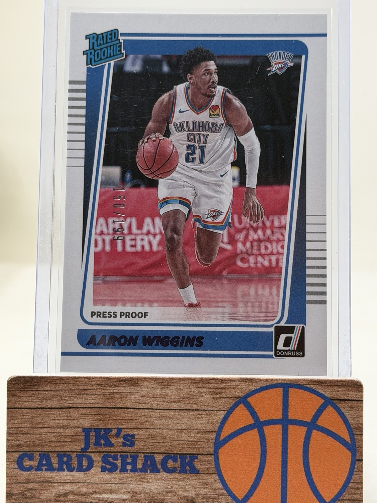 2021-22 Panini Donruss Aaron Wiggins Rated Rookie Purple Press Proof /199 #241