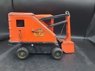 Marx Lumar Contractors Power Scoop Shovel Excavator Orange Pressed Steel. MG