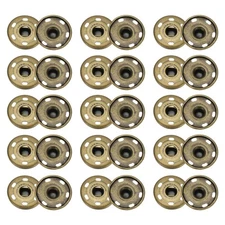 50 Sets Sew-on Snap Buttons, 21mm Metal Press Studs Buttons(Bronze)