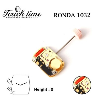 RONDA 1032 Swiss Made Watch Movement- Without Disk- Height:0- 2 Hands.