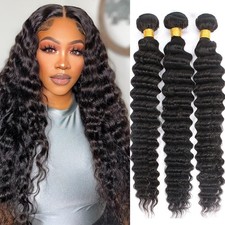 16A Brazilian Virgin Hair Deep Wave Bundles 14" 3 Bundle 300g Natural Color