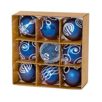 Weihnachten Bruchsicher Kugeln 9 Packung 60Mm Baumdekoration Mitternachtsblau
