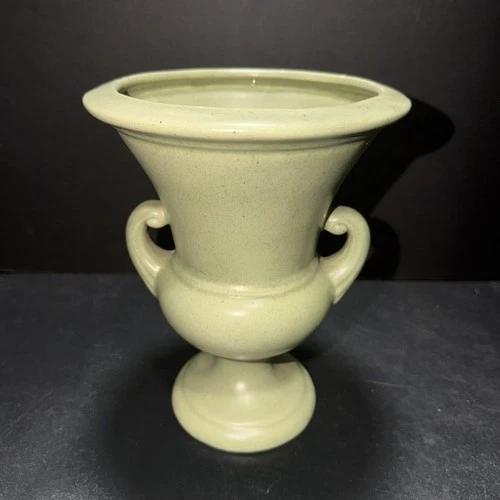 Vintage Royal Haeger Olive Green 9 1/4" Vase Urn Double Handles