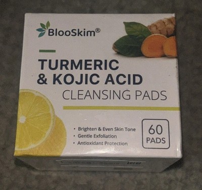 BlooSkim Turmeric & Kojic Acid Cleansing Pads 60 PADS Exp 04/2028