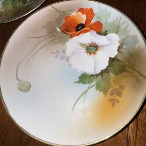 STUNNING VINTAGE NIPPON HAND PAINTED FLORAL POPPIES - Picture 4 of 12