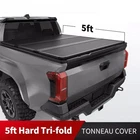 5FT Hard Tonneau Cover For 2019-2026 Ford Ranger Truck Bed Tri-Fold W/LED
