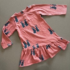 Baby Girl 18-24 months Marks and Spencer Pink Bunny Long Sleeve Dress (52 05)