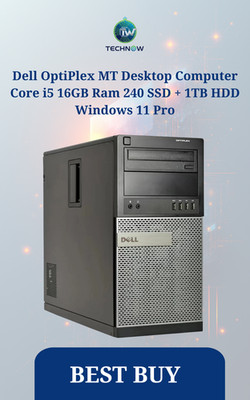 Dell OptiPlex MT Desktop Computer Core i5 16GB Ram 240 SSD + 1TB HDD Windows 11