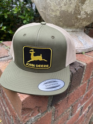 #ad John Deere Farmer embroidered patch On flatbill Snapback Trucker Hat Yupoong $20.00