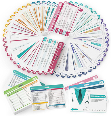 Nano Shield 96 Nursing Badge Reference Cards, Nursing School Essentials Set- Lab