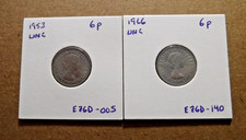 Lot de 2 pièces de 6 pence Grande Bretagne - 1953 / 1966