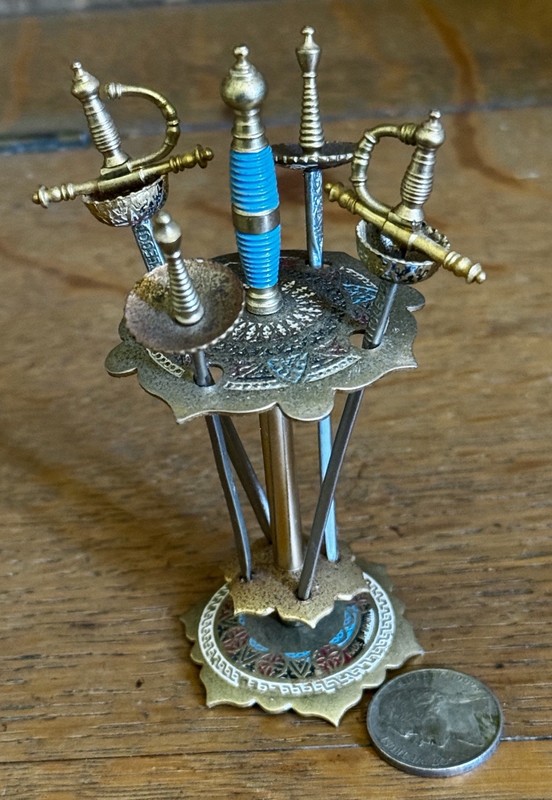 Vintage 1960s Cocktail Sword Toothpicks Toledo Spain
