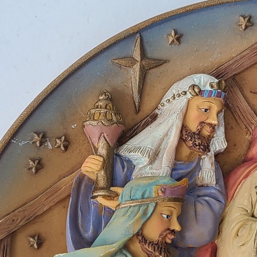 Belén 3 Reyes Ángel Escena Plato Pintado a Mano Decoración del Hogar Arcilla Vacaciones 3D - Imagen 6 de 21