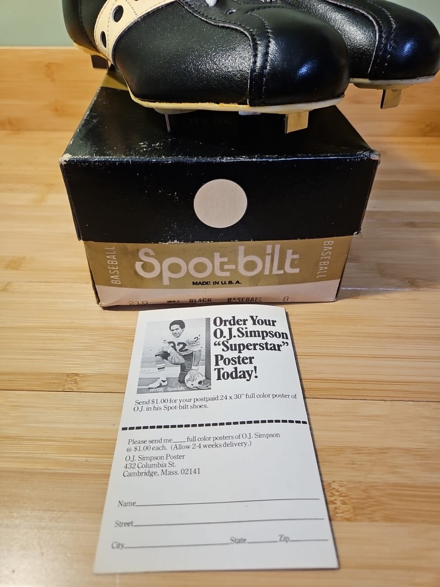 Vintage NOS Spot-bilt 210 Black Baseball Cleats Shoes Size 8 Vintage NOS Spot-bilt 210 Black Baseball Cleats Shoes Size 8