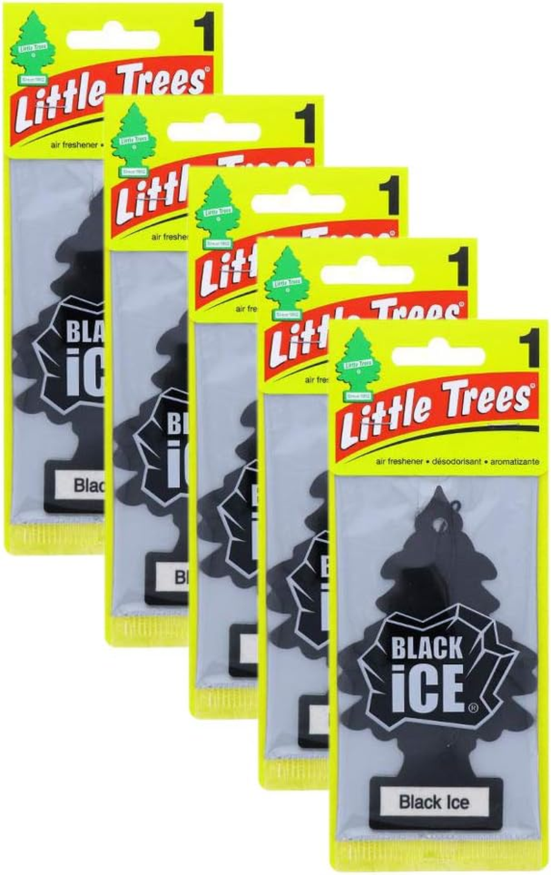 OCD Bargain Little Trees Car Hanging Air Freshener for Home and Car 5 Pack (Blac