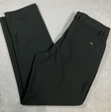 GREG NORMAN Mens Black Stretch Poly Blend 5 Pocket Tech Golf Pants SZ 34W X 30L