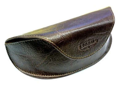 Org. FOSSIL Vintage Case Eyeglasses Case Faux Leather Brown Sunglasses Bag New