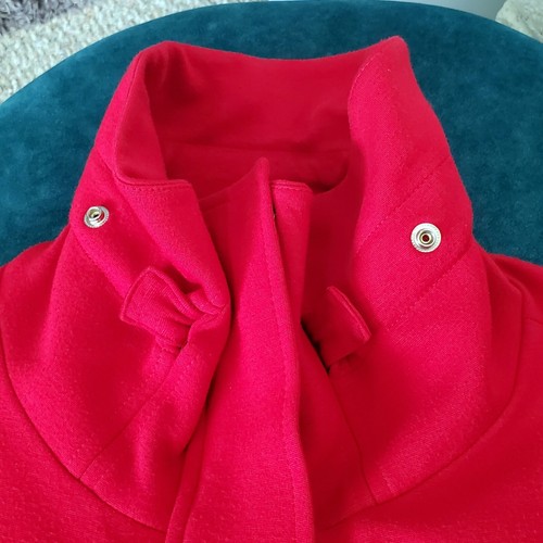 Anne Klein Red Jacket Petite's Size Large Cinch Waist Zip Snap Button Holiday - Picture 6 of 9