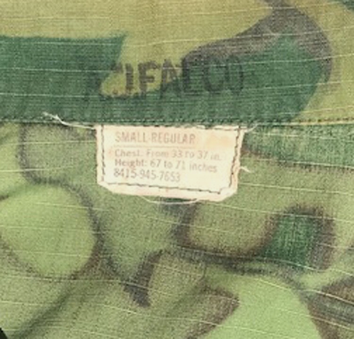 1969 VIETNAM ERA ERDL JUNGLE JACKET: Green-Dominant, Poplin, Slant Pocket, S-R - Picture 2 of 6