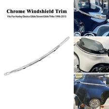 Chrome Windshield Trim CNC Fit For Harley Touring Electra Street Glide Tri 96-13