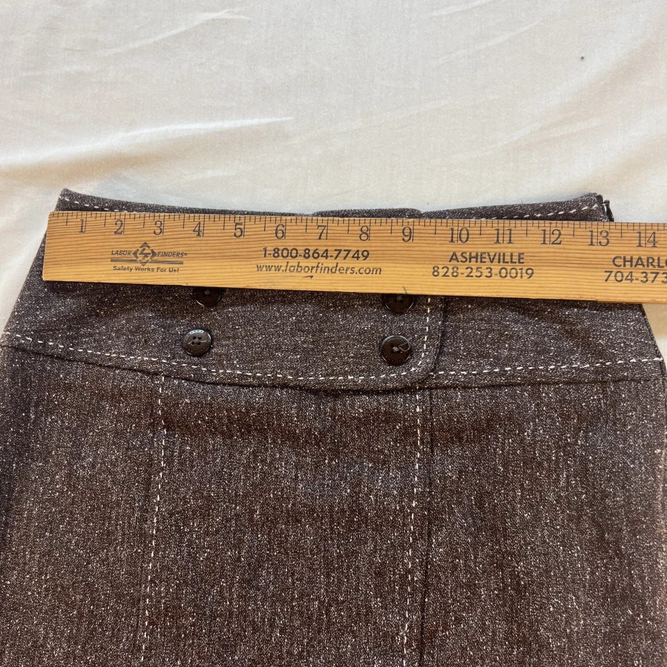 Falda Star City Mujer Talla 1 Marrón Tweed Recta y Lápiz Negocios Cremallera Lateral Foto 4 de 4