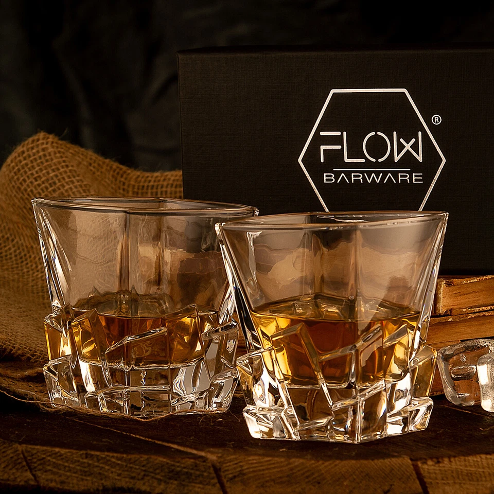 Iceberg Whiskey Glasses Set Of 2, Whisky Glass Gift Scotch Bourbon G&T Tumblers - Image 2 of 4