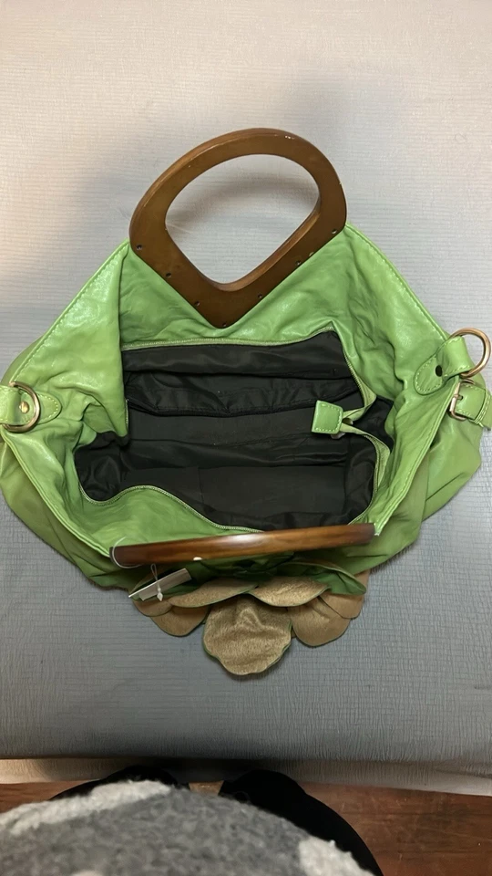 绿色花卉手提包带木制手柄Jimy Choo — 第 2/4 张图片