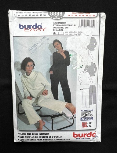 Burda 8889 Misses 2 Piece Lounging Suit Burda Easy 2000 Pattern size 10-18 Cut