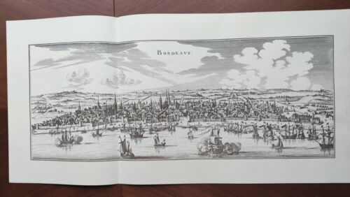 BORDEAUX, Frankreich Kunstdruck vom  Kupferstich von M. Merian, ca. 1644 - Afbeelding 1 van 11