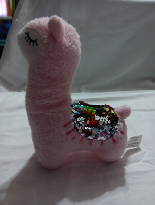 Hobby Lobby Llama Alpaca Plush - 9'' Stuffed Animal Toy Sequence Pink Plush
