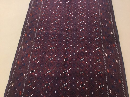 3'.4" X 6'.3" Rust Beige Tribal Geometric Oriental Rug Hand Knotted Wool - Picture 3 of 12