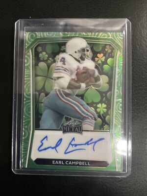 2024 LEAF METAL ST Patrick's DAY Earl Campbell AUTO 1/2 Autograph SP