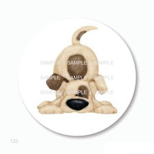 48 ADORABLE SPOTTED DOG SCRAPBOOK STICKERS 1.2" ROUND LABELS ENVELOPE SEALS