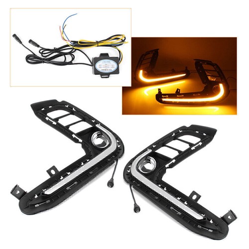 LED DRL Daytime Running Lamp Turn Signal Fog light Fit Hyundai Elantra 2017-2018 - Picture 2 of 9